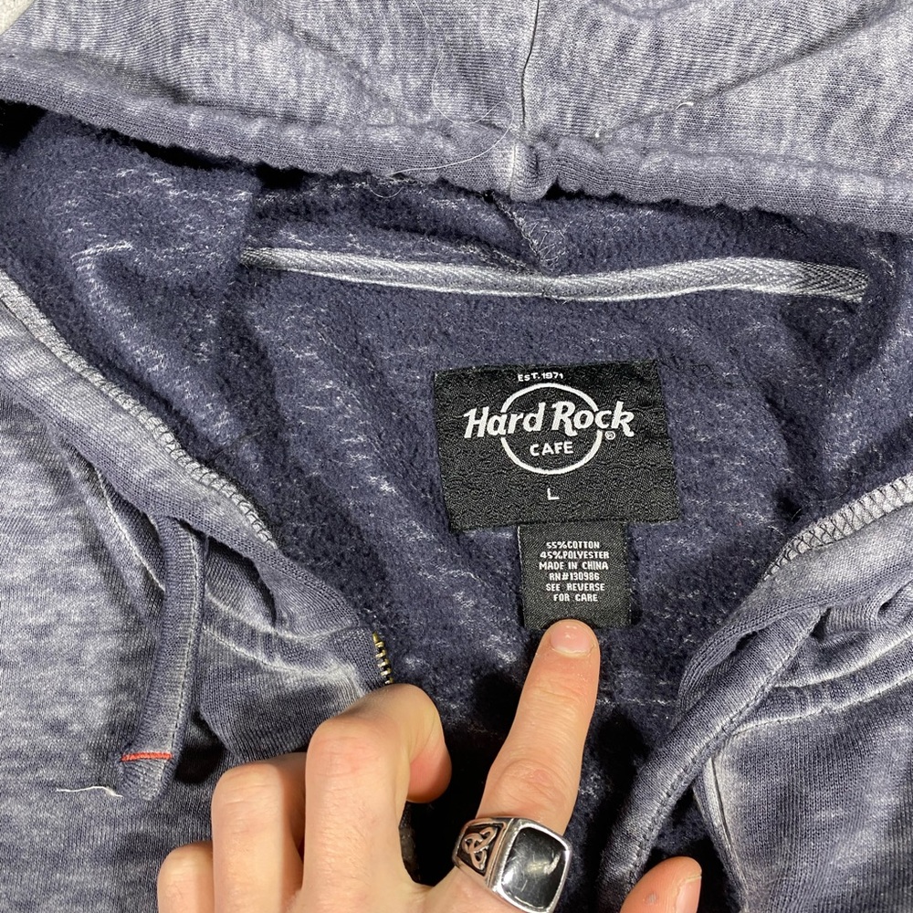 Y2k Hard Rock Cafe Zip-Up Hoodie - Picture 3 of 6